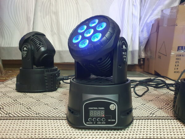 Led Wash 7x18w, RGBWA + UV 6in1., [XX] Мини Вращающаяся голова для кафе — изображение 6