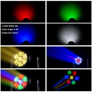 B, Wash IP65, 7x40w Beam zoom
